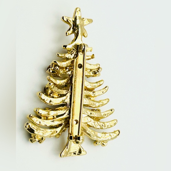 Vintage Mid Century Modern MCM Christmas Tree Brooch Holiday Pin … - Picture 4 of 5